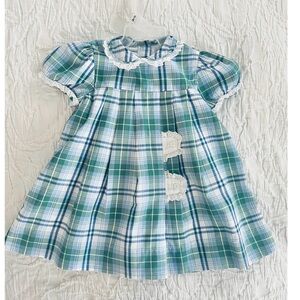 Plaid Blue and White Kids Dress